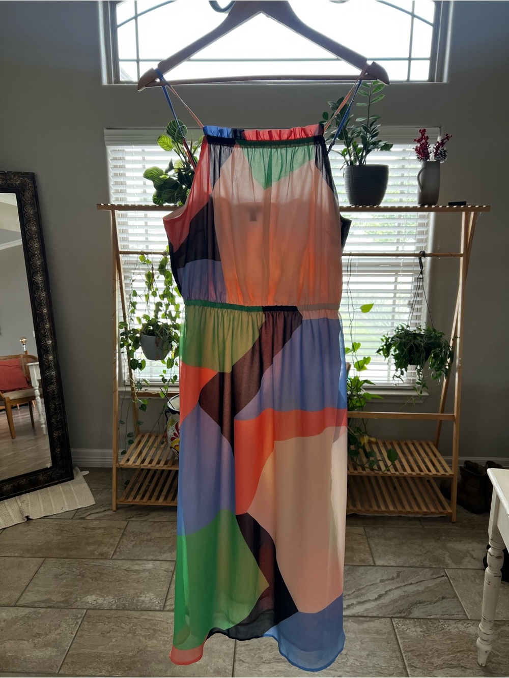Colorblock Sleeveless Maxi Dress - Multicolor